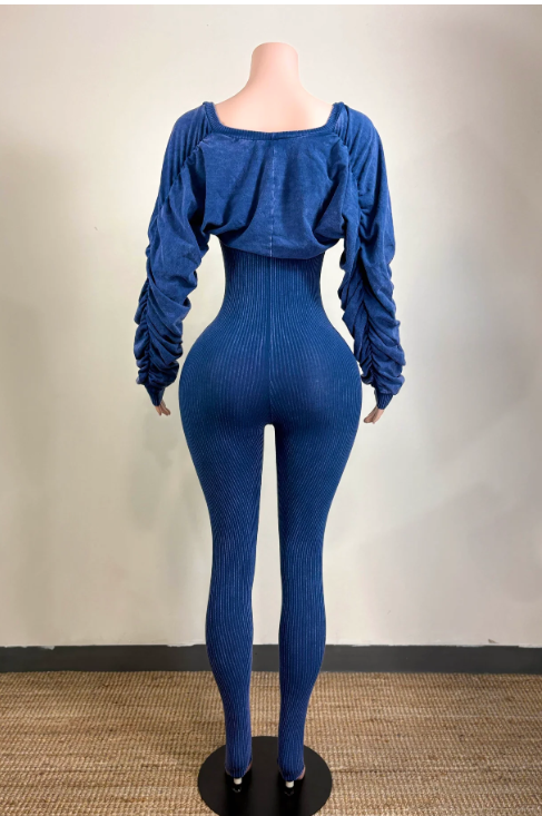 Azure Reign Ribbed Jumpsuit – Confidence in Every Curve