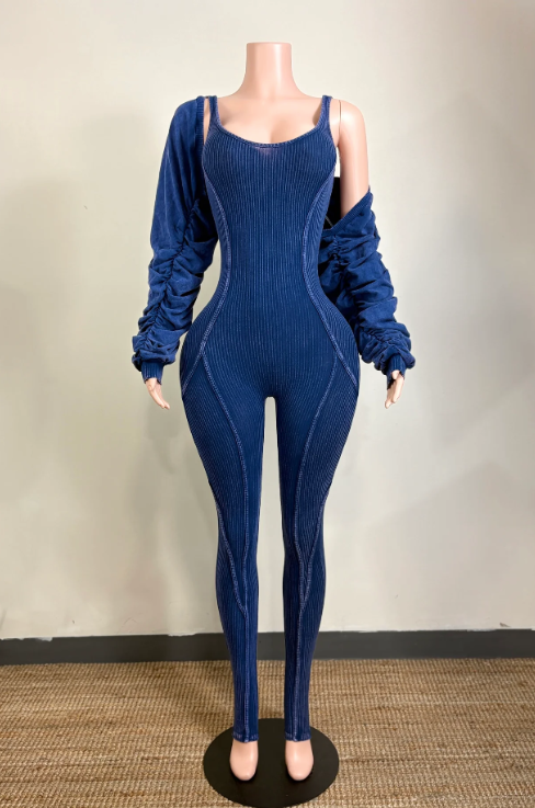 Azure Reign Ribbed Jumpsuit – Confidence in Every Curve